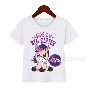 Детская футболка Promoted To Be Big Sister, Детская футболка, подарок для ребенка, Летняя Футболка С коротким рукавом, Подходящая для семьи, футболка для брата и сестры
