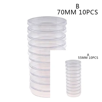 10шт 55 мм 70 мм Стерильные чашки Петри из полистирола для культивирования бактерий для лабораторных медицинских биологических научных лабораторных принадлежностей