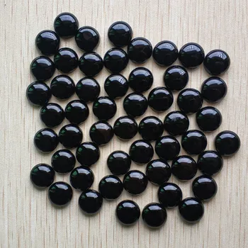 12 мм модные высококачественные бусины из натурального черного оникса с круглыми кабошонами для изготовления ювелирных аксессуаров оптом 50 шт./лот бесплатно