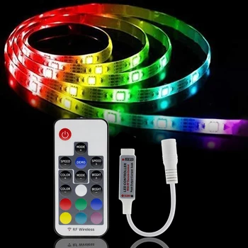 17 Клавиш RGB LED Strip Light Controller RF Беспроводной пульт дистанционного управления LED Strip RGB Controller DC5-24V для дома, спальни, гостиной