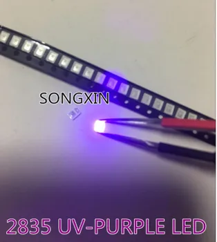 200шт диодов 2835 3528 SMD УФ светодиодная фиолетовая лампа из бисера 395 - 410нм Ультрафиолетовая ультрафиолетовая светодиодная лампа из бисера SMT 0,2 Вт 0,5 Вт