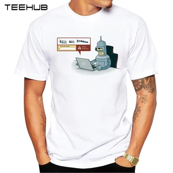 2019 TEEHUB Летняя мужская модная футболка с принтом робота-детектора с коротким рукавом, популярные дизайнерские топы, новинка, футболка