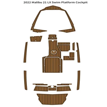 2022 Malibu 21 LX Плавательная платформа Кокпит Коврик для лодки EVA Пенопласт Коврик для пола из тикового дерева