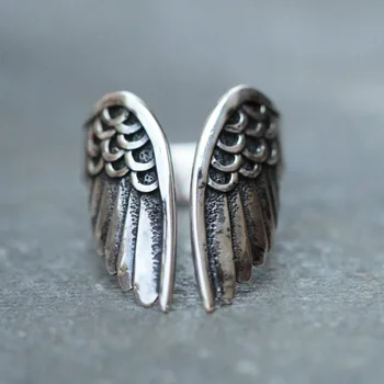 2022 Новое панк-винтажное кольцо с крыльями Ангела для женщин, мужское креативное кольцо с открывающимся пальцем, женские украшения