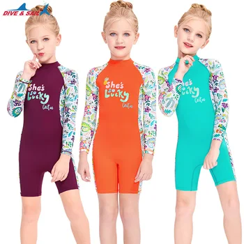 2023 1 мм Неопреновый детский гидрокостюм для серфинга, купальники для девочек, костюм для подводного плавания с длинным рукавом, Быстросохнущий гидрокостюм для серфинга, купальный костюм