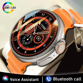 2023 Новые смарт-часы Ultra серии NFC Smartwatch для мужчин и женщин, звонки по Bluetooth, беспроводная зарядка, Голосовой ассистент, фитнес-браслет