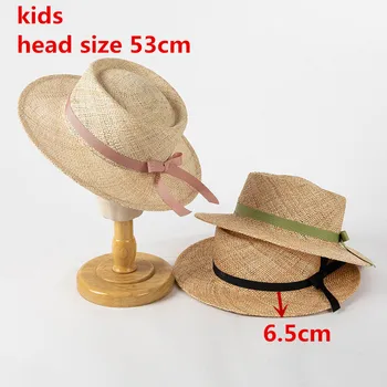 202303-hh6069b ins summer natural treasure grass легкая Дышащая детская фетровая шляпа для мальчиков и девочек eisure panama jazz hat
