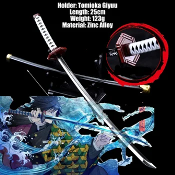 2023Demon Slayer Металлическая Имитация Катана Tanjiro Sunwheel Нож Анимационный Реквизит Модель Оружия Украшение Спальни Детские Подарки