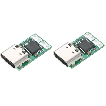 2X USB-C PD2.0/3.0 Преобразователь постоянного тока Модуль питания Приманка Триггер Быстрой зарядки Тестер детектора опроса (ZYPDS)