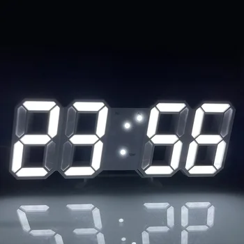 3D светодиодные цифровые часы, светящиеся Простые модные настенные часы, Многофункциональные креативные подключаемые электронные часы, украшение дома