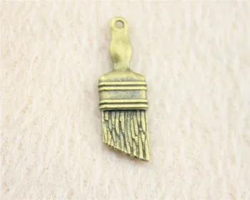 47 шт./лот 27*9 мм античная бронзовая кисть подвески-шармы DIY ювелирные изделия для браслета, ожерелья, серьги