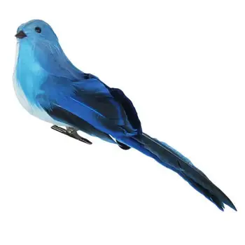 5 ярких пенопластовых фигурок птиц ручной работы, модель птиц, декор для сада и дерева, синий