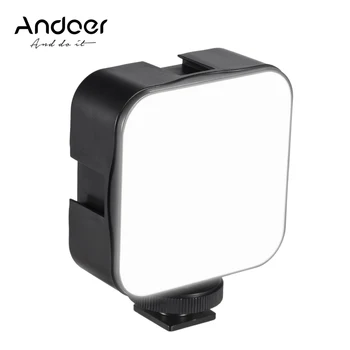 Andoer 5W Mini LED Video Light Photography 6500K Заполняющая Лампа с Регулируемой Яркостью xCold Адаптер для Крепления на Башмак для Цифровой Зеркальной Камеры Canon Nikon Sony