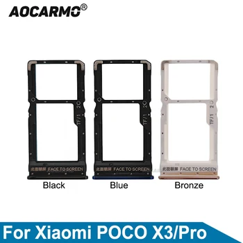 Aocarmo 1шт SIM-Карта Для Xiaomi POCO X3 X3Pro Держатель Слота SimTray Запасные Части