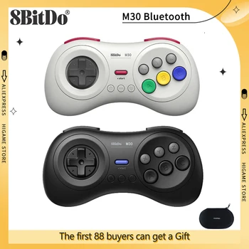Bluetooth-геймпад 8BitDo M30 для ПК Nintendo Switch, macOS Steam и Android-контроллера в стиле Sega Genesis Mega Drive