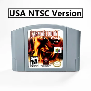 Carmageddon 64 64-битный игровой картридж версии USA NTSC или EUR PAL для консолей N64