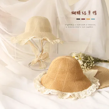 Citgeett Летние солнцезащитные шляпы с вышивкой и широкими полями, Регулируемые Складные Пляжные шляпы для девочек