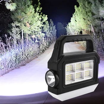 COB + LED Мощный фонарь с зарядкой от Micro USB Водонепроницаемый солнечный фонарь 5V 1A 500lm 1800mAh Аварийный блок питания с дисплеем питания