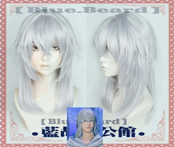 FF14 Парик для косплея Themis Final Fantasy XIV С длинными серебристо-серыми синтетическими волосами, серой термостойкой кожей головы, для ролевых игр на Хэллоуин