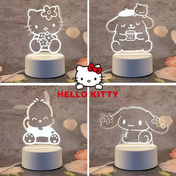 Hello Kitty Chinamoroll Мелодия Мультфильм Декоративный Ночник Украшения Каваи Креативный Подарок для Детей Аниме Игрушка Подарок для Малыша