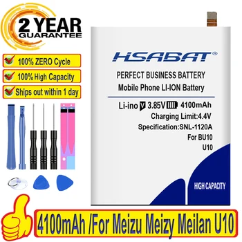 HSABAT Лидирующий бренд, 100% Новый аккумулятор BU10 емкостью 4100 мАч для Meizu Meizy Meilan U10