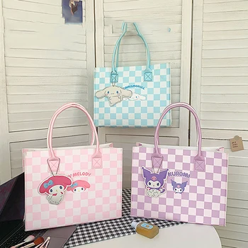 Kawaii Sanrio Cinnamoroll My Melody Kuromi Мультяшная Аниме-сумочка Cute Girls Y2K Сумка для покупок, сумка для хранения косметики, подарки для девочек