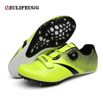 MIULIFEUGG, мужская обувь для легкой атлетики, кроссовки для спринта с шипами, Женская профессиональная спортивная обувь для прыжков в длину, Спортивная обувь оптом