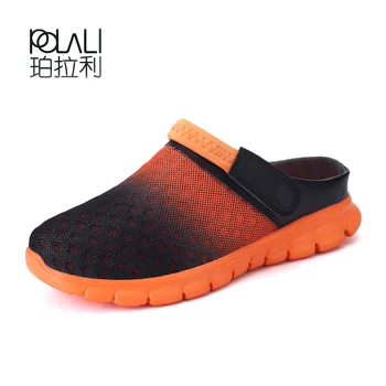 POLALI/ Большие размеры 36-46, мужская водная обувь, Летние дышащие мужские пляжные спортивные кроссовки для ходьбы, сетчатая обувь унисекс с подсветкой