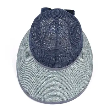 WZCX Bow Корейская версия, уличная солнцезащитная соломенная шляпа, складная модная женская летняя пляжная шляпа, солнцезащитный козырек