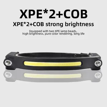 XPE COB LED Налобный фонарь Wave Induction 400lm Водонепроницаемая Рабочая Фара безопасности