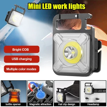 ZK30, Мини-фонарики COB, USB перезаряжаемый брелок, карманный фонарик для аварийных работ, фонарь для кемпинга на открытом воздухе, Маленький штопор