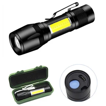 ZK30 Со встроенным аккумулятором, Мини светодиодный фонарик с увеличенным фокусным расстоянием, перезаряжаемый USB-фонарь, Регулируемый наружный светодиодный фонарик-ручка
