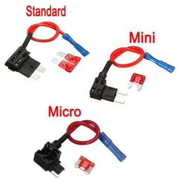 Автомобильный Держатель Предохранителя 12V Add-a-circuit Piggy Back Tap Adapter 10A Micro/Mini/Стандартный Размер Предохранителя ATM Blade