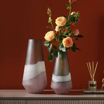 Американская легкая роскошная стеклянная ваза, модные Стеклянные вазы для цветов, Цветная градиентная ваза для украшения, Домашняя ваза для цветов Joker