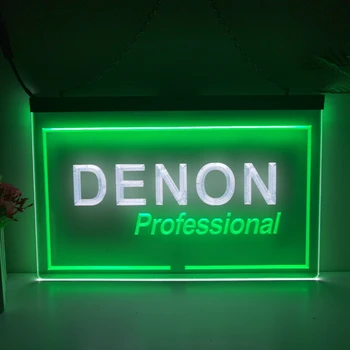 Аудио для домашнего кинотеатра Denon, 2-цветной дисплей, светодиодная неоновая вывеска, домашний декор, Новогодняя стена, свадебная спальня, 3D ночник