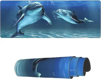 Большой коврик для мыши Dolphins Underwater Расширенный игровой коврик для мыши 31,5 X 11,8 Клавиатура Коврик для мыши Настольный коврик с нескользящей основой