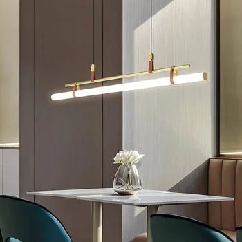 Винтажная люстра светодиодная длинная лампа для столовой Подвесной светильник Офисный стол Минималистичное подвесное освещение освещение кухонного острова