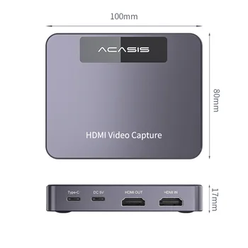 Высококачественная карта видеозахвата ACASIS 4K1080P Карта видеозахвата HD для прямой трансляции
