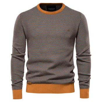 Высококачественный хит продаж, вязаный топ, мужской свитер, осенне-зимний мужской свитер с круглым вырезом, индивидуальный мужской пуловер, свитер