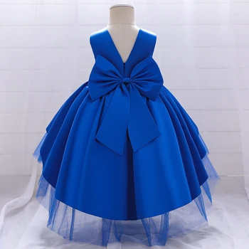 Голубая Русалка 0-24 м, детское платье на день рождения для маленьких девочек, кружевные платья принцессы, платье с бусинами для крещения, детское праздничное платье для младенцев