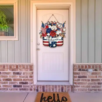 Дверная вывеска, подвесная вывеска в виде цветка, Приветственный знак для вечеринки в честь Дня независимости