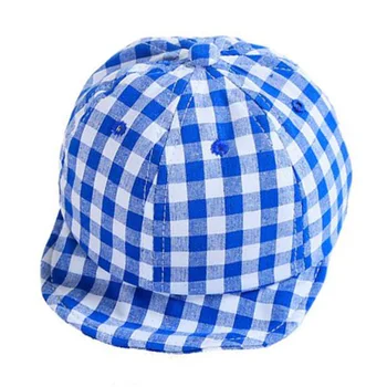 Детская бейсболка для мальчиков и девочек, модная клетчатая шляпа для младенцев от 3 до 14 м, регулируемые хлопковые кепки Snapback