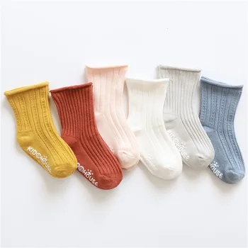Детские носки в полоску, Лето-Весна, Противоскользящие носки для новорожденных мальчиков, Хлопчатобумажные Носки для младенцев для девочек