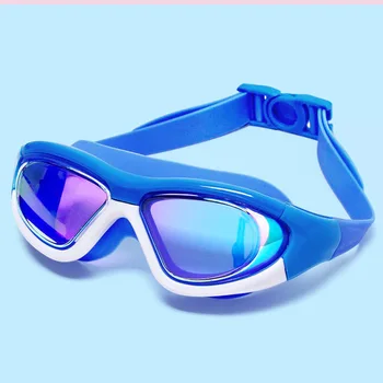 Детские плавательные очки с защитой от запотевания, снаряжение для дайвинга высокой четкости, очки для воды в большой оправе, Возраст 4-13 лет