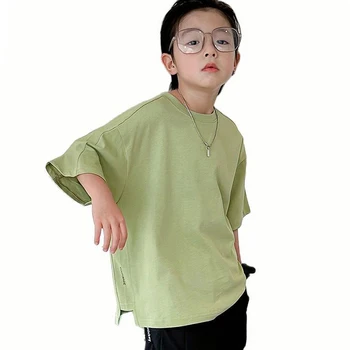 Детские футболки, топ в стиле пэчворк для мальчиков, футболки в повседневном стиле для детей, летняя одежда для мальчиков 6, 8, 10, 12, 14 лет.