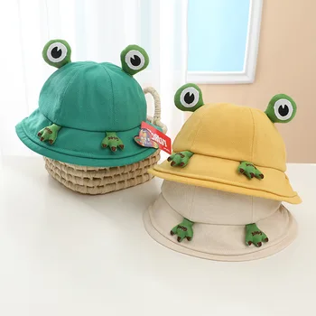Детские шляпы Весенняя и осенняя лягушка Шляпа рыбака Мультяшная солнцезащитная шляпа для отдыха Солнцезащитная шляпа для бассейна
