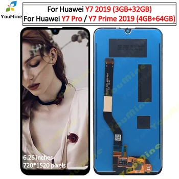 для Huawei Y7 2019 ЖК-дисплей с сенсорным экраном, дигитайзер для Huawei Y7 Prime lcd в сборе, Запчасти для ремонта huawei y7 pro lcd