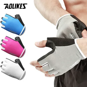 Дышащие Тренировочные Перчатки AOLIKES Для Поднятия Тяжестей, Перчатки Для Занятий Фитнесом в Тренажерном Зале Без Пальцев для Тренировок Женщин и Мужчин по Пауэрлифтингу
