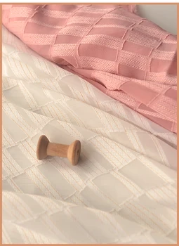 Жаккардовая шифоновая ткань в ромбическую полоску gold line летнее платье, солнцезащитная рубашка, ткань для одежды