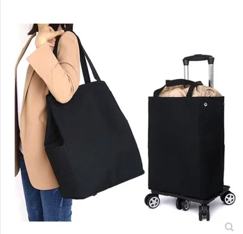 Женская сумка для покупок на колесиках, сумка для покупок на колесиках, сумка для коротких поездок, сумка-тележка, сумка для пикника из фольги, сумка на колесиках